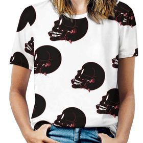 AILLOSA GFY07 Tamamı Baskılı Kısa Kollu Yuvarlak Yaka Kadın T-shirt
