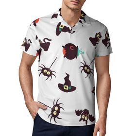 AILLOSA GFY08 3D Baskılı Desen Kısa kollu Polo Yaka Erkek T-shirt