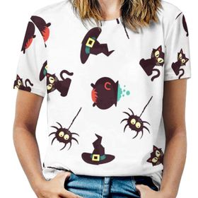 AILLOSA GFY08 Tamamı Baskılı Kısa Kollu Yuvarlak Yaka Kadın T-shirt