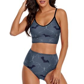 AILLOSA GFY16 Geniş Omuz Askılı Üçgen Bikini Üstü Alçak Bel İki Parça Kadın Bikini Seti