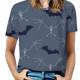AILLOSA GFY16 Tamamı Baskılı Kısa Kollu Yuvarlak Yaka Kadın T-shirt