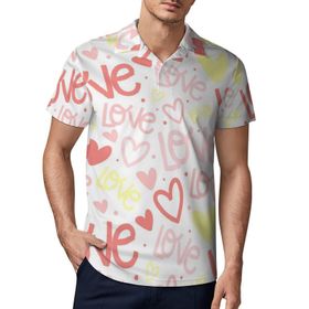 AILLOSA GFY18 3D Baskılı Desen Kısa kollu Polo Yaka Erkek T-shirt