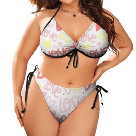 AILLOSA GFY18 Karın Kontrolü İki Parça Büyük Beden Kadın Bikini Seti