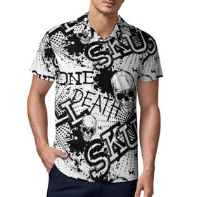 AILLOSA GFY19 3D Baskılı Desen Kısa kollu Polo Yaka Erkek T-shirt