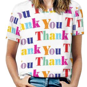AILLOSA GFY20 Tamamı Baskılı Kısa Kollu Yuvarlak Yaka Kadın T-shirt