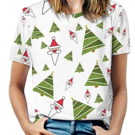 AILLOSA GFY21 Tamamı Baskılı Kısa Kollu Yuvarlak Yaka Kadın T-shirt
