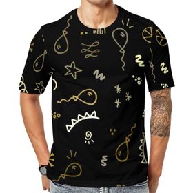 AILLOSA GFY22 3D Baskılı Desenli Kısa Kollu Erkek T-shirt