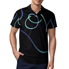 AILLOSA GFY23 3D Baskılı Desen Kısa kollu Polo Yaka Erkek T-shirt