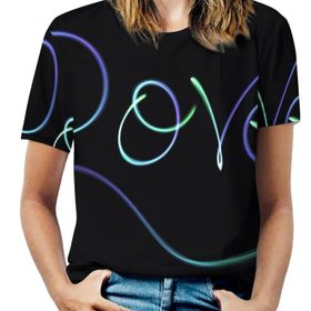 AILLOSA GFY23 Tamamı Baskılı Kısa Kollu Yuvarlak Yaka Kadın T-shirt