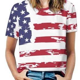 AILLOSA GFY27 Tamamı Baskılı Kısa Kollu Yuvarlak Yaka Kadın T-shirt
