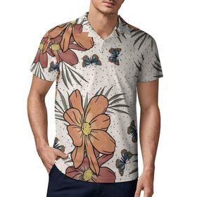 AILLOSA GFY28 3D Baskılı Desen Kısa kollu Polo Yaka Erkek T-shirt