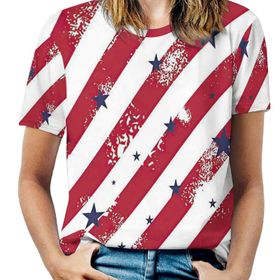 AILLOSA GFY35 Tamamı Baskılı Kısa Kollu Yuvarlak Yaka Kadın T-shirt
