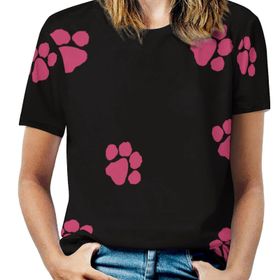AILLOSA GFY36 Tamamı Baskılı Kısa Kollu Yuvarlak Yaka Kadın T-shirt