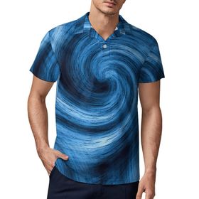 AILLOSA GFY37 3D Baskılı Desen Kısa kollu Polo Yaka Erkek T-shirt