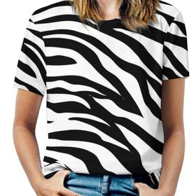 AILLOSA GFY38 Tamamı Baskılı Kısa Kollu Yuvarlak Yaka Kadın T-shirt