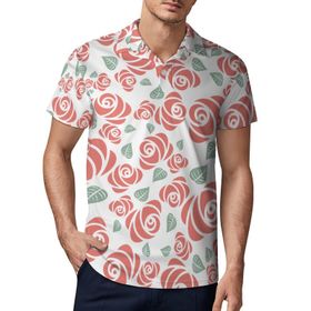 AILLOSA GFY43 3D Baskılı Desen Kısa kollu Polo Yaka Erkek T-shirt