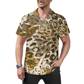 AILLOSA Hawaii Çiçek Baskılı 3D Desen Kısa Kollu YH-110 Erkek Gömlek