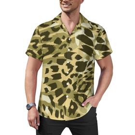 AILLOSA Hawaii Çiçek Baskılı 3D Desen Kısa Kollu YH-112 Erkek Gömlek