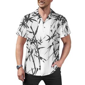 AILLOSA Hawaii Çiçek Baskılı 3D Desen Kısa Kollu YH-135 Erkek Gömlek
