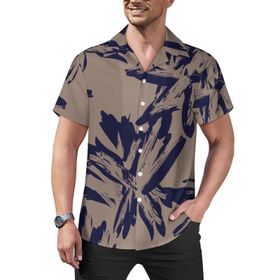 AILLOSA Hawaii Çiçek Baskılı 3D Desen Kısa Kollu YH-141 Erkek Gömlek