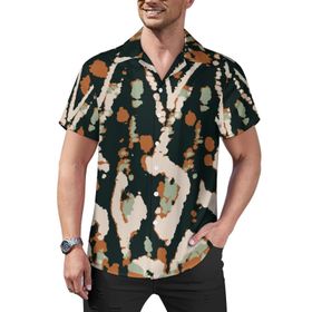 AILLOSA Hawaii Çiçek Baskılı 3D Desen Kısa Kollu YH-153 Erkek Gömlek