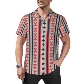 AILLOSA Hawaii Çiçek Baskılı 3D Desen Kısa Kollu YH-154 Erkek Gömlek