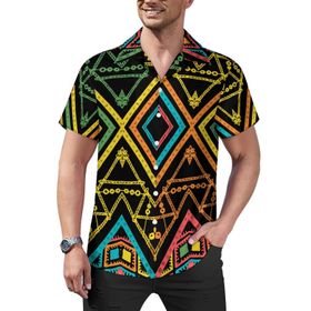 AILLOSA Hawaii Çiçek Baskılı 3D Desen Kısa Kollu YH-158 Erkek Gömlek