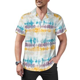 AILLOSA Hawaii Çiçek Baskılı 3D Desen Kısa Kollu YH-159 Erkek Gömlek
