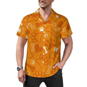 AILLOSA Hawaii Çiçek Baskılı 3D Desen Kısa Kollu YH-166 Erkek Gömlek