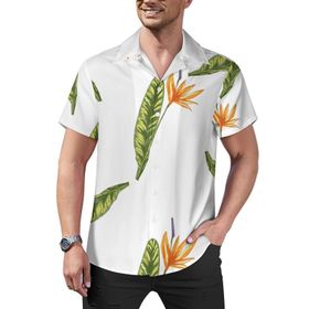 AILLOSA Hawaii Çiçek Baskılı 3D Desen Kısa Kollu YH-199 Erkek Gömlek