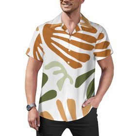 AILLOSA Hawaii Çiçek Baskılı 3D Desen Kısa Kollu YH-226 Erkek Gömlek