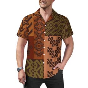 AILLOSA Hawaii Çiçek Baskılı 3D Desen Kısa Kollu YH-228 Erkek Gömlek
