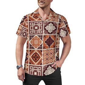 AILLOSA Hawaii Çiçek Baskılı 3D Desen Kısa Kollu YH-233 Erkek Gömlek