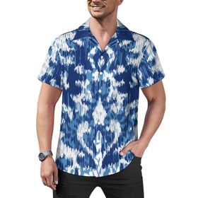 AILLOSA Hawaii Çiçek Baskılı 3D Desen Kısa Kollu YH-236 Erkek Gömlek