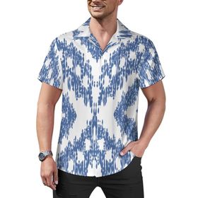 AILLOSA Hawaii Çiçek Baskılı 3D Desen Kısa Kollu YH-244 Erkek Gömlek