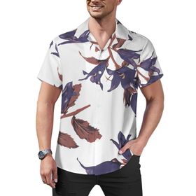 AILLOSA Hawaii Çiçek Baskılı 3D Desen Kısa Kollu YH-249 Erkek Gömlek