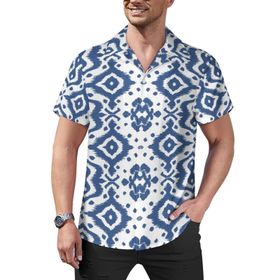 AILLOSA Hawaii Çiçek Baskılı 3D Desen Kısa Kollu YH-271 Erkek Gömlek