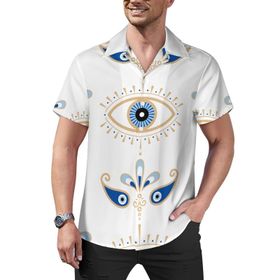 AILLOSA Hawaii Çiçek Baskılı 3D Desen Kısa Kollu YH-276 Erkek Gömlek