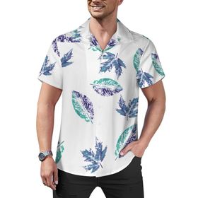 AILLOSA Hawaii Çiçek Baskılı 3D Desen Kısa Kollu YH-279 Erkek Gömlek