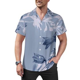 AILLOSA Hawaii Çiçek Baskılı 3D Desen Kısa Kollu YH-285 Erkek Gömlek