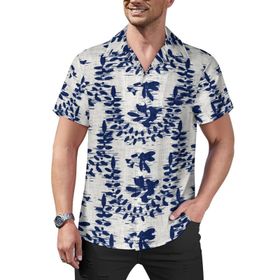 AILLOSA Hawaii Çiçek Baskılı 3D Desen Kısa Kollu YH-289 Erkek Gömlek