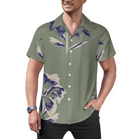 AILLOSA Hawaii Çiçek Baskılı 3D Desen Kısa Kollu YH-293 Erkek Gömlek