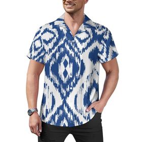 AILLOSA Hawaii Çiçek Baskılı 3D Desen Kısa Kollu YH-301 Erkek Gömlek