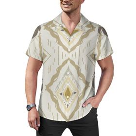 AILLOSA Hawaii Çiçek Baskılı 3D Desen Kısa Kollu YH-306 Erkek Gömlek
