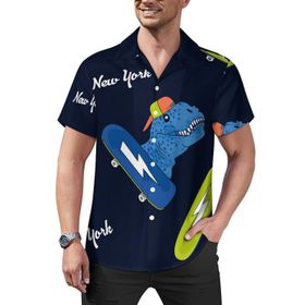 AILLOSA Hawaii Çiçek Baskılı 3D Desen Kısa Kollu YH-321 Erkek Gömlek