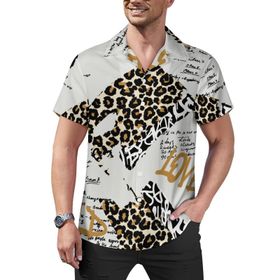 AILLOSA Hawaii Çiçek Baskılı 3D Desen Kısa Kollu YH-344 Erkek Gömlek