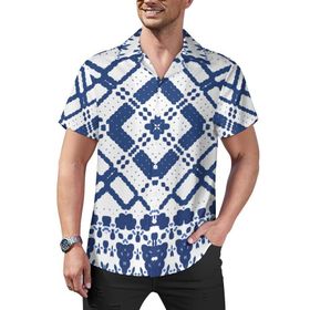AILLOSA Hawaii Çiçek Baskılı 3D Desen Kısa Kollu YH-40 Erkek Gömlek