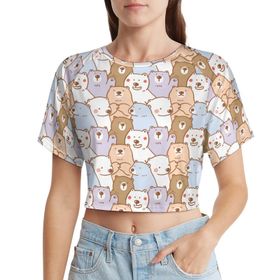 AILLOSA Racerback Bisiklet Yaka Kısa Kol YH-543 Kadın T-shirt