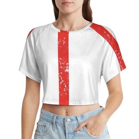 AILLOSA Racerback Tank Top Yuvarlak Yaka Kısa Kol Flag-101 Kadın T-shirt
