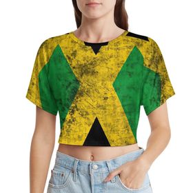 AILLOSA Racerback Tank Top Yuvarlak Yaka Kısa Kol Flag-106 Kadın T-shirt